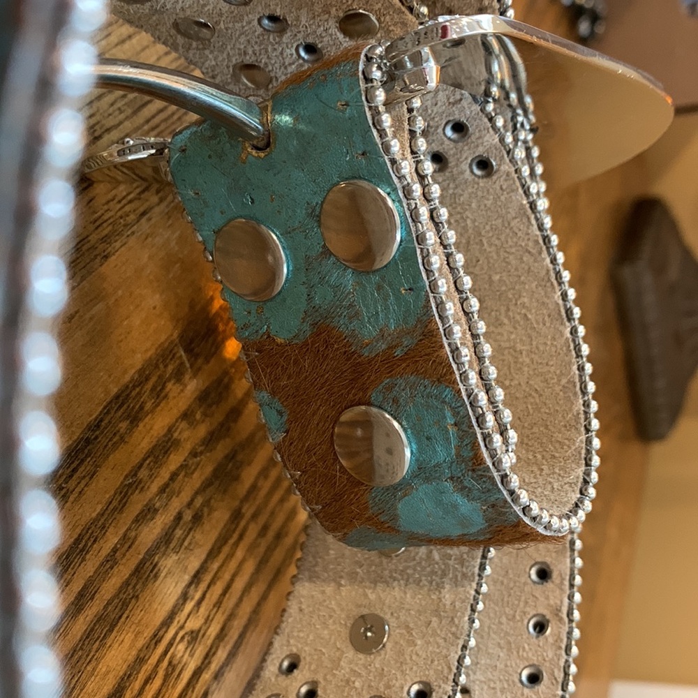 Embellished Turquoise Crystal Western Belt - Picture 8 of 8